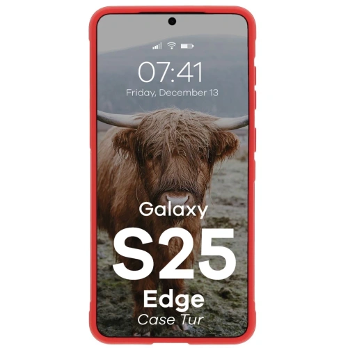 Pancerne etui Bizon Case Tur do Samsung Galaxy S25 Edge czerwone