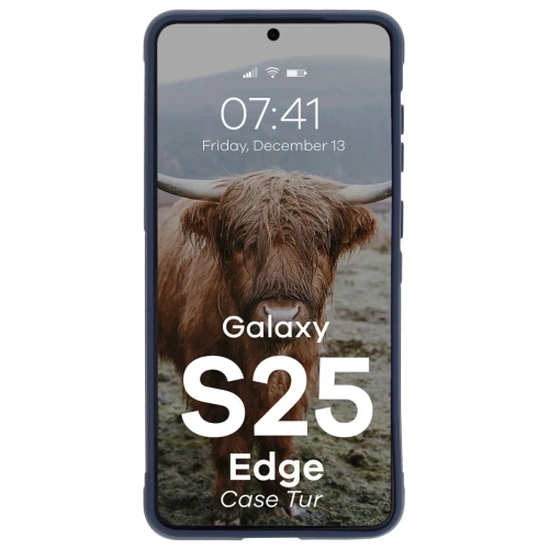 Pancerne etui Bizon Case Tur do Samsung Galaxy S25 Edge granatowe