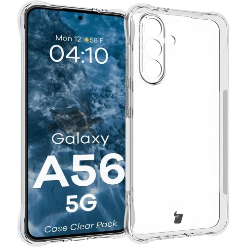 Etui + 2x szkło na ekran Bizon Case Clear Pack do Samsung Galaxy A56 5G przezroczyste
