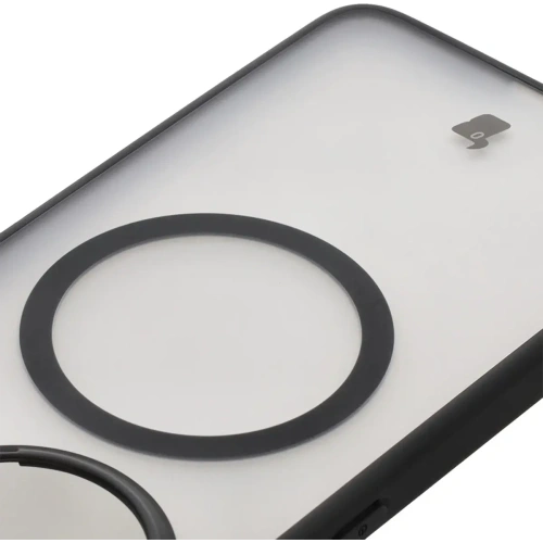 Etui z pierścieniem magnetycznym Bizon Case MatteO do Xiaomi Poco F7 Pro przydymione-czarne