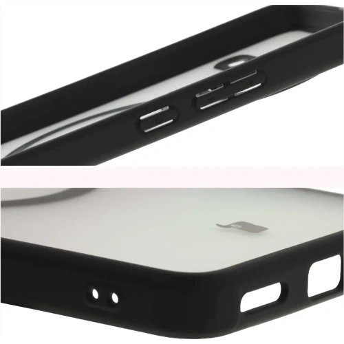 Etui z pierścieniem magnetycznym Bizon Case MatteO do Xiaomi Poco F7 Pro przydymione-czarne