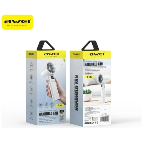 Mini wiatrak bezprzewodowy AWEI F36 2200mAh biały