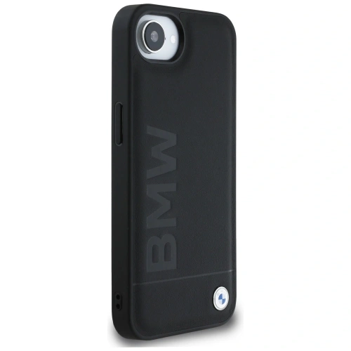 Etui BMW Leather Hot Stamp do Apple iPhone 16e czarny