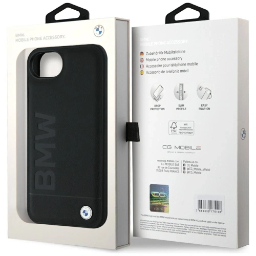 Etui BMW Leather Hot Stamp do Apple iPhone 16e czarny