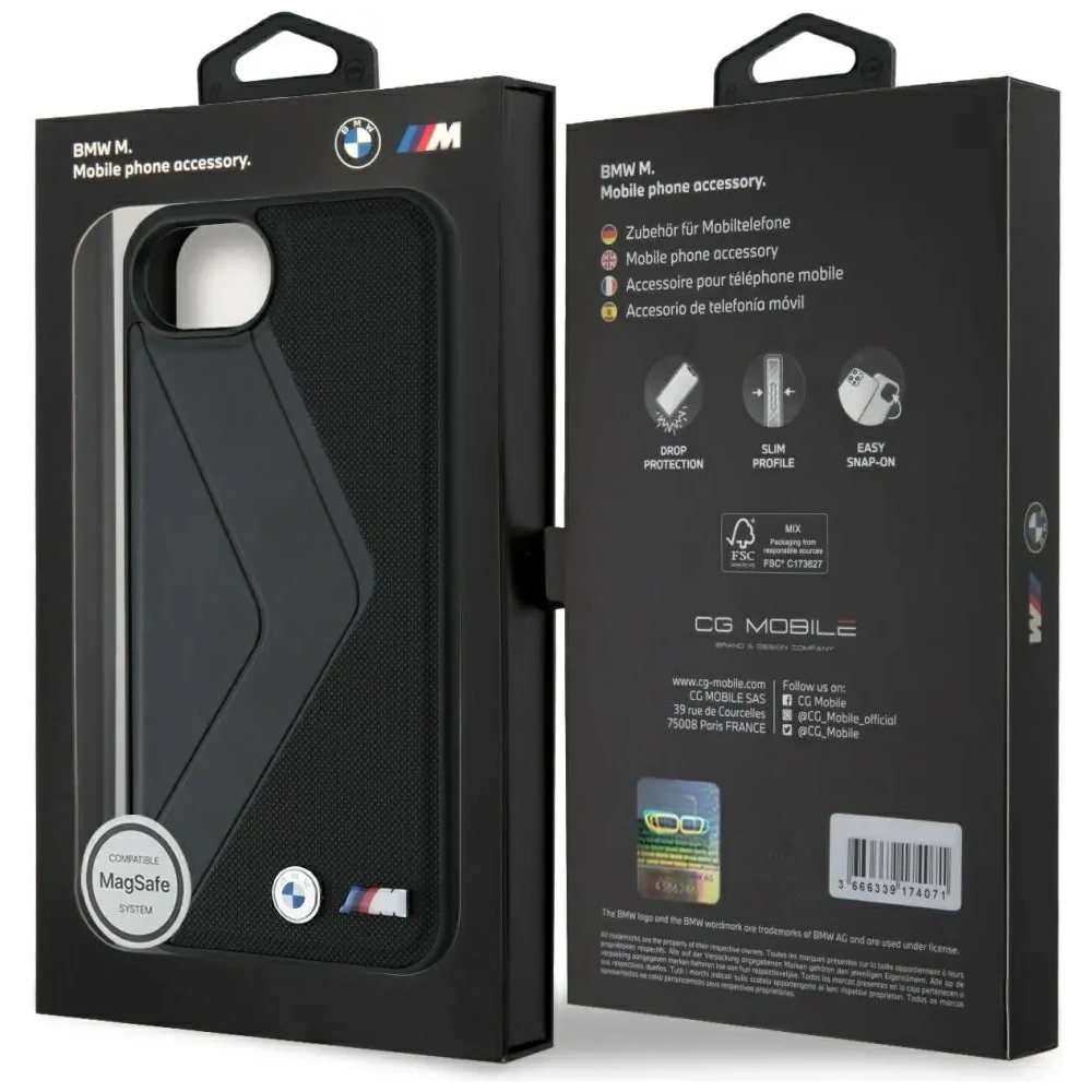 Wholesale BMW Oversized Stripes MagSafe Apple iPhone 16e black - BMW817 - {ean13} - Hurt