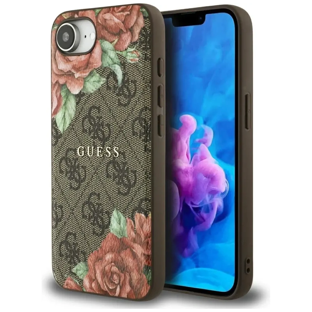 Wholesale Guess 4G Flowers Print MagSafe Apple iPhone 16e brown - GUE4514 - {ean13} - Hurt