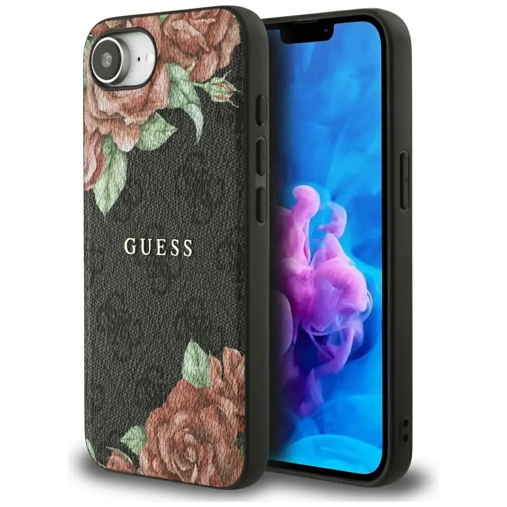 Wholesale Guess 4G Flowers Print MagSafe Apple iPhone 16e black - GUE4515 - {ean13} - Hurt