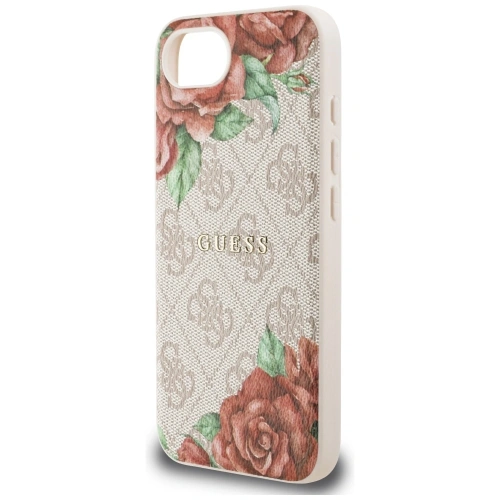 Etui Guess 4G Flowers Print MagSafe do Apple iPhone 16e różowy