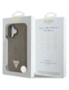 Wholesale Guess Grained Hot Stamp Peony Triangle Logo MagSafe Apple iPhone 16 brown - GUE4517 - {ean13} - Hurt