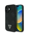 Guess Grained Hot Stamp Pivoňkový Trojúhelníkový Logo MagSafe Apple iPhone 16 černý