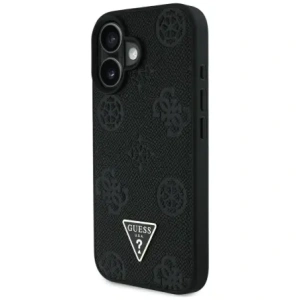 Wholesale Guess Grained Hot Stamp Peony Triangle Logo MagSafe Apple iPhone 16 black - GUE4518 - {ean13} - Hurt