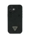 Wholesale Guess Grained Hot Stamp Peony Triangle Logo MagSafe Apple iPhone 16 black - GUE4518 - {ean13} - Hurt