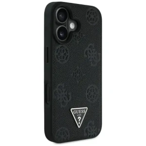 Wholesale Guess Grained Hot Stamp Peony Triangle Logo MagSafe Apple iPhone 16 black - GUE4518 - {ean13} - Hurt