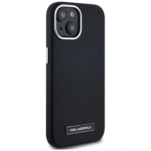 Etui Karl Lagerfeld FW Metal Plate MagSafe do Apple iPhone 15 czarny