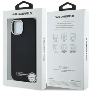 Hurtownia GSM - Karl Lagerfeld FW Metal Plate MagSafe Apple iPhone 15 negru - KLD22001 - {ean13} - Hurt