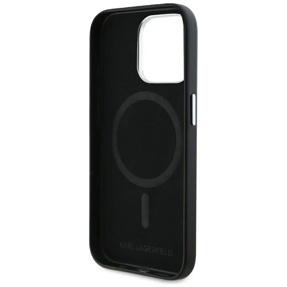 Wholesale Karl Lagerfeld FW Metal Plate MagSafe Apple iPhone 15 Pro black - KLD22002 - {ean13} - Hurt