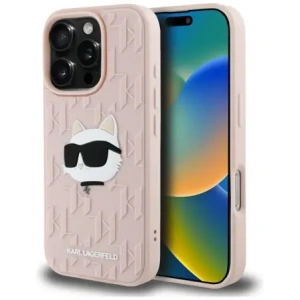 Hurtownia GSM - Karl Lagerfeld 3D gumový monogram & Choupette Apple iPhone 16 Pro růžový - KLD22005 - {ean13} - Hurt