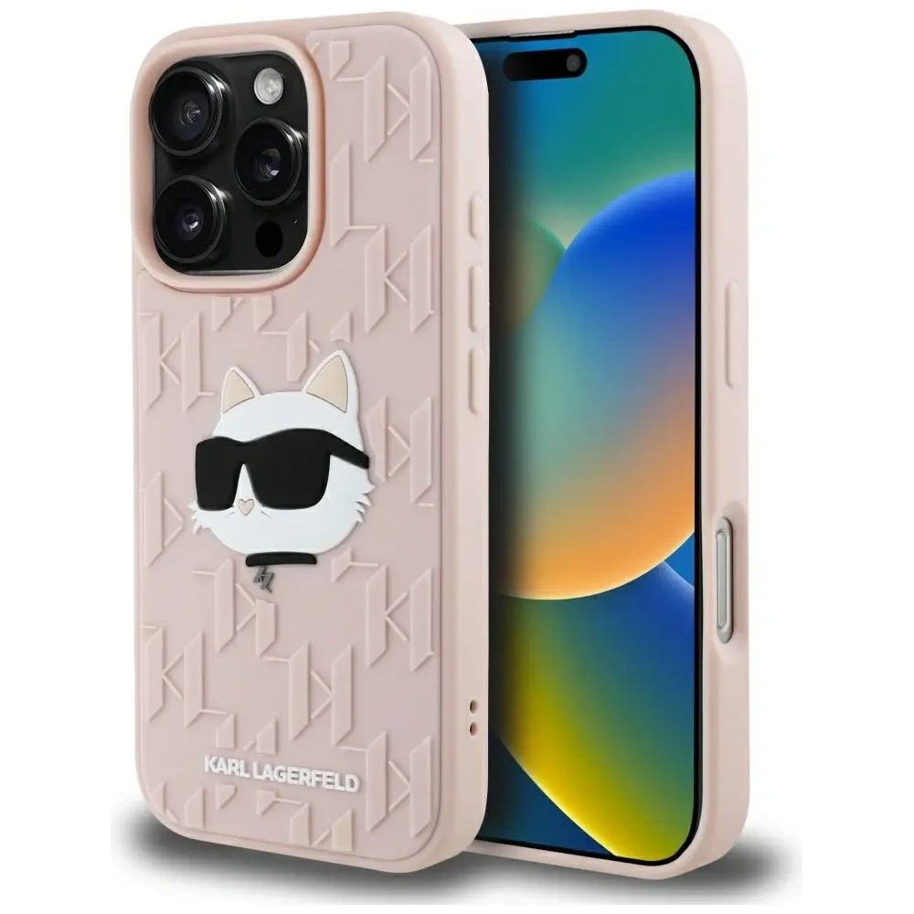 Hurtownia GSM - Karl Lagerfeld 3D Gumi Monogram & Choupette Apple iPhone 16 Pro rózsaszín - KLD22005 - {ean13} - Hurt