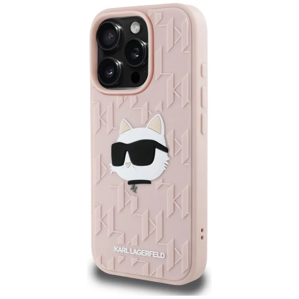 Hurtownia GSM - Karl Lagerfeld 3D Gumi Monogram & Choupette Apple iPhone 16 Pro rózsaszín - KLD22005 - {ean13} - Hurt