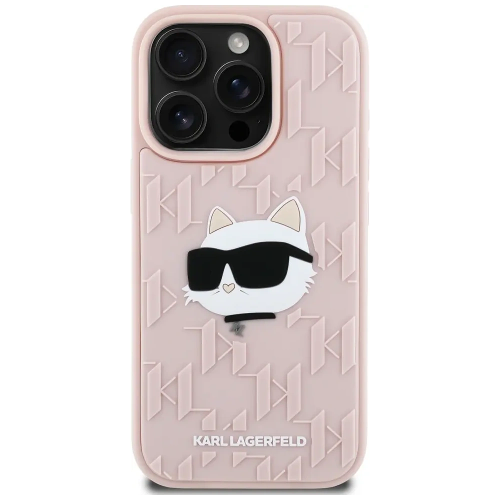 Hurtownia GSM - Karl Lagerfeld 3D Gumi Monogram & Choupette Apple iPhone 16 Pro rózsaszín - KLD22005 - {ean13} - Hurt