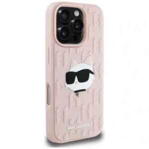 Hurtownia GSM - Karl Lagerfeld 3D gumový monogram & Choupette Apple iPhone 16 Pro růžový - KLD22005 - {ean13} - Hurt