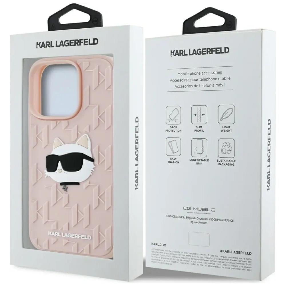 Hurtownia GSM - Karl Lagerfeld 3D Gumi Monogram & Choupette Apple iPhone 16 Pro rózsaszín - KLD22005 - {ean13} - Hurt