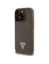Wholesale Guess Grained Hot Stamp Peony Triangle Logo MagSafe Apple iPhone 16 Pro brown - GUE4519 - {ean13} - Hurt