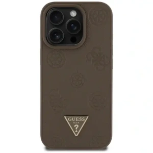 Hurtownia GSM - Guess Hnědý grained hot stamp logo pivoňky ve tvaru trojúhelníku MagSafe Apple iPhone 16 Pro - GUE4519 - {ean13} - Hurt