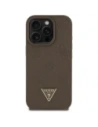 Hurtownia GSM - Guess Hnědý grained hot stamp logo pivoňky ve tvaru trojúhelníku MagSafe Apple iPhone 16 Pro - GUE4519 - {ean13} - Hurt