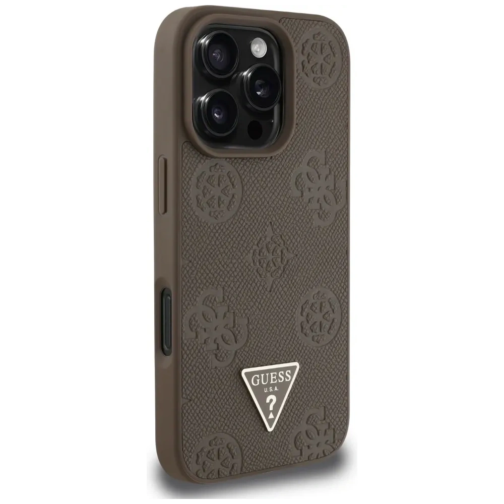 Hurtownia GSM - Guess Grained Hot Stamp Peony Triangle Logo MagSafe Apple iPhone 16 Pro barna - GUE4519 - {ean13} - Hurt