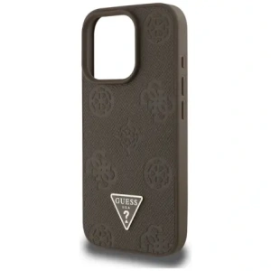 Hurtownia GSM - Guess Hnědý grained hot stamp logo pivoňky ve tvaru trojúhelníku MagSafe Apple iPhone 16 Pro - GUE4519 - {ean13} - Hurt