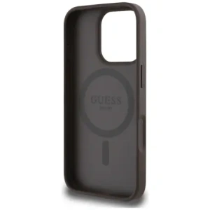 Hurtownia GSM - Guess Hnědý grained hot stamp logo pivoňky ve tvaru trojúhelníku MagSafe Apple iPhone 16 Pro - GUE4519 - {ean13} - Hurt