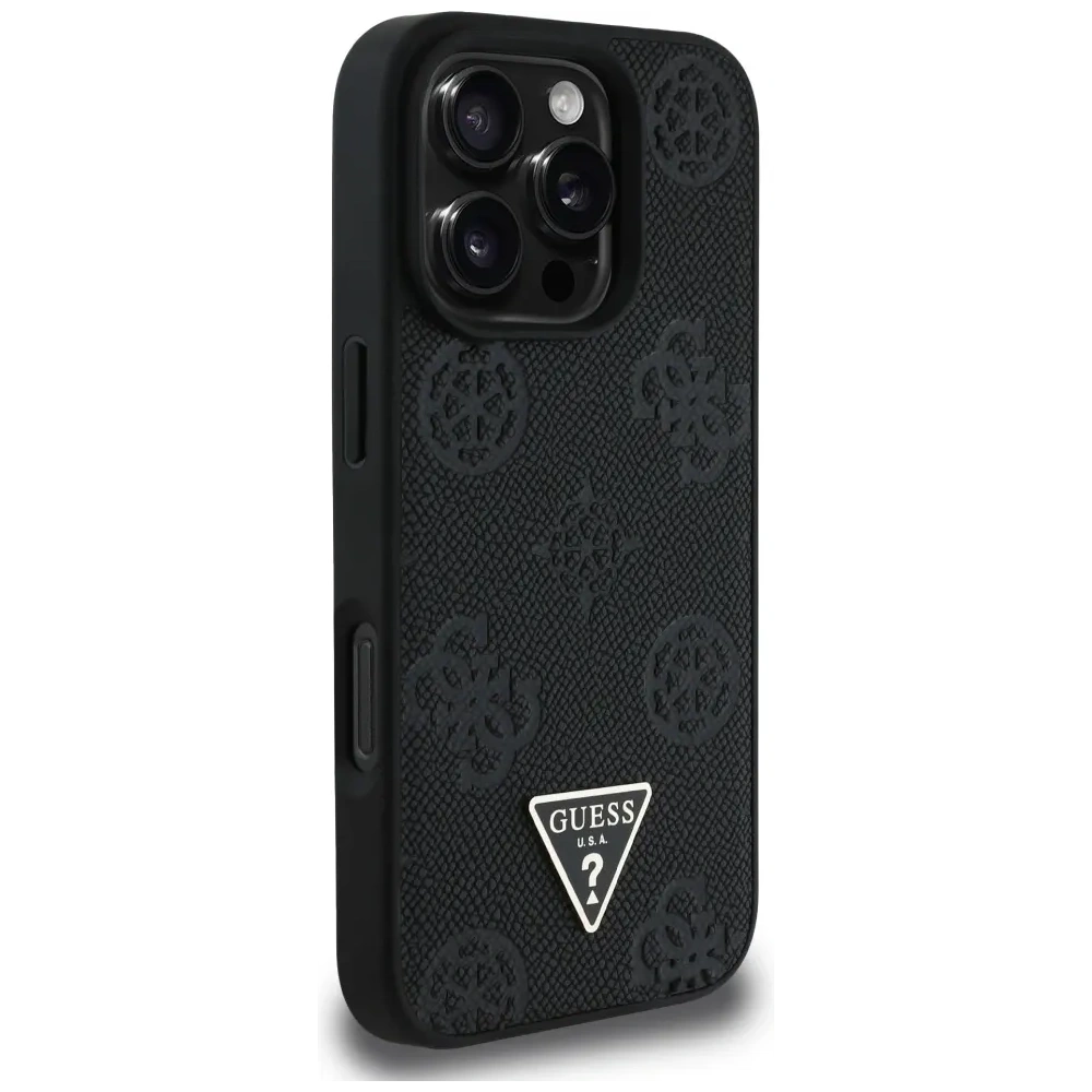 Hurtownia GSM - Guess Grained Hot Stamp Peony Triangle Logo MagSafe Apple iPhone 16 Pro fekete - GUE4520 - {ean13} - Hurt