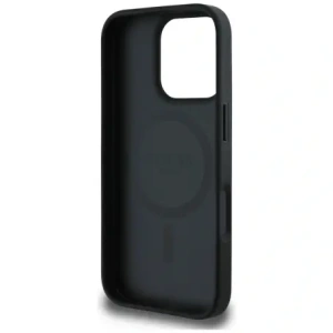 Hurtownia GSM - Guess Grained Hot Stamp Pivonka Trojúhelníkové Logo MagSafe Apple iPhone 16 Pro černý - GUE4520 - {ean13} - Hurt
