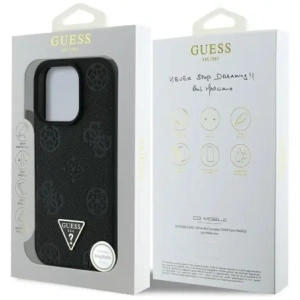 Hurtownia GSM - Guess Grained Hot Stamp Pivonka Trojúhelníkové Logo MagSafe Apple iPhone 16 Pro černý - GUE4520 - {ean13} - Hurt