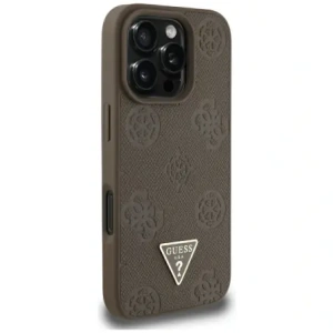 Wholesale Guess Grained Hot Stamp Peony Triangle Logo MagSafe Apple iPhone 16 Pro Max brown - GUE4521 - {ean13} - Hurt