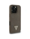 Hurtownia GSM - Guess Grained Hot Stamp Pünkösdi Háromszög Logó MagSafe Apple iPhone 16 Pro Max barna - GUE4521 - {ean13} - Hurt