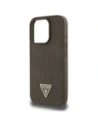Hurtownia GSM - Guess Grained Hot Stamp Pünkösdi Háromszög Logó MagSafe Apple iPhone 16 Pro Max barna - GUE4521 - {ean13} - Hurt