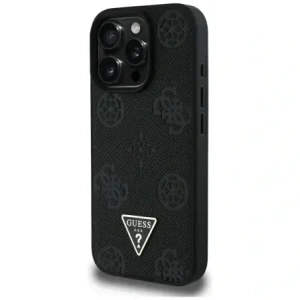 Wholesale Guess Grained Hot Stamp Peony Triangle Logo MagSafe Apple iPhone 16 Pro Max black - GUE4522 - {ean13} - Hurt