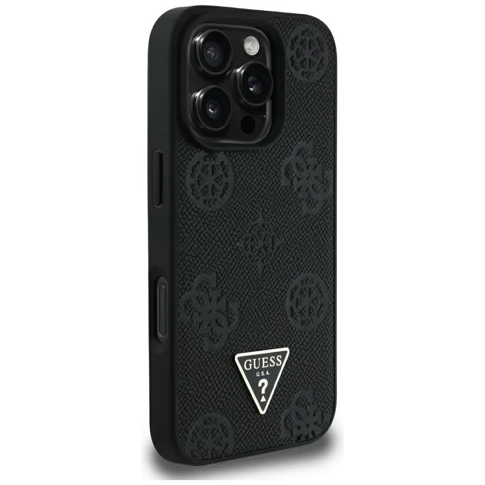 Hurtownia GSM - Guess Grained Hot Stamp Peony Triangle Logo MagSafe Apple iPhone 16 Pro Max fekete - GUE4522 - {ean13} - Hurt