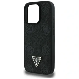 Wholesale Guess Grained Hot Stamp Peony Triangle Logo MagSafe Apple iPhone 16 Pro Max black - GUE4522 - {ean13} - Hurt