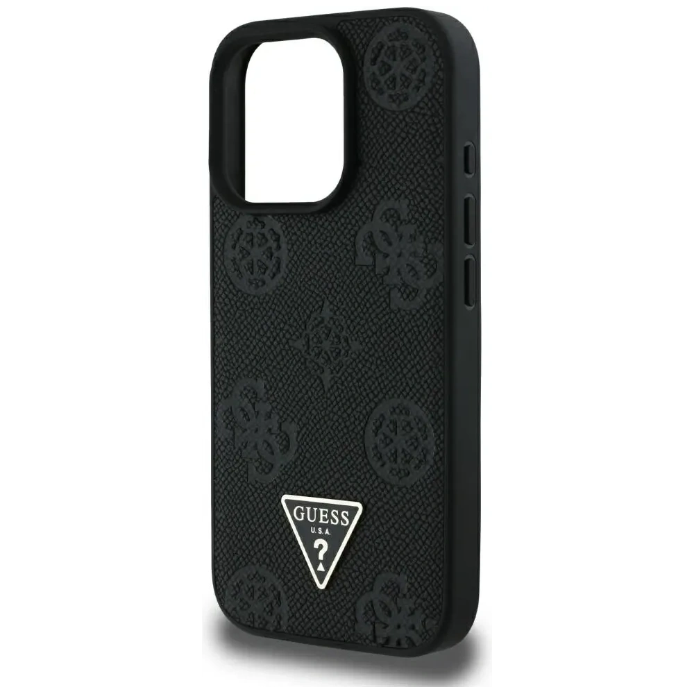 Hurtownia GSM - Guess Grained Hot Stamp Peony Triangle Logo MagSafe Apple iPhone 16 Pro Max fekete - GUE4522 - {ean13} - Hurt