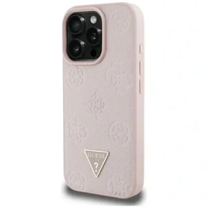 Hurtownia GSM - Guess Grained Hot Stamp Peony Triangle Logo MagSafe Apple iPhone 16 Pro Max rózsaszín - GUE4523 - {ean13} - Hurt