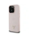 Wholesale Guess Grained Hot Stamp Peony Triangle Logo MagSafe Apple iPhone 16 Pro Max pink - GUE4523 - {ean13} - Hurt