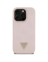 Wholesale Guess Grained Hot Stamp Peony Triangle Logo MagSafe Apple iPhone 16 Pro Max pink - GUE4523 - {ean13} - Hurt