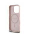 Wholesale Guess Grained Hot Stamp Peony Triangle Logo MagSafe Apple iPhone 16 Pro Max pink - GUE4523 - {ean13} - Hurt