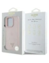 Wholesale Guess Grained Hot Stamp Peony Triangle Logo MagSafe Apple iPhone 16 Pro Max pink - GUE4523 - {ean13} - Hurt