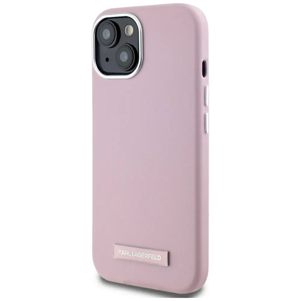 Wholesale Karl Lagerfeld FW Metal Plate MagSafe Apple iPhone 15 pink - KLD22006 - {ean13} - Hurt