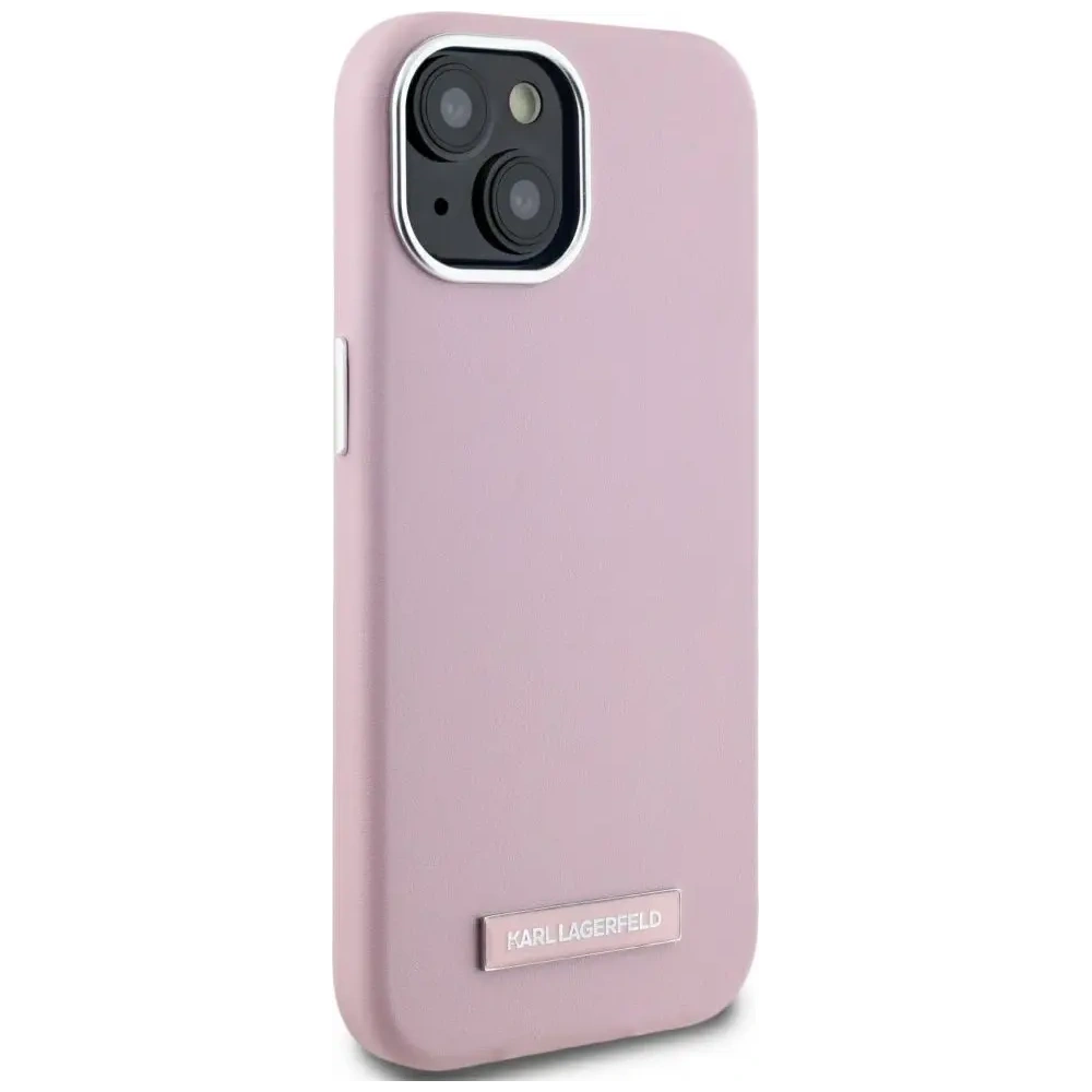 Wholesale Karl Lagerfeld FW Metal Plate MagSafe Apple iPhone 15 pink - KLD22006 - {ean13} - Hurt