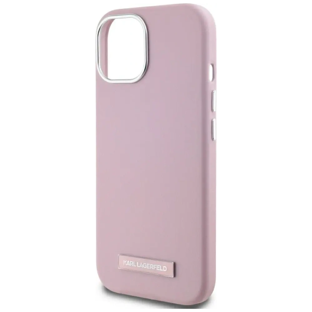 Wholesale Karl Lagerfeld FW Metal Plate MagSafe Apple iPhone 15 pink - KLD22006 - {ean13} - Hurt